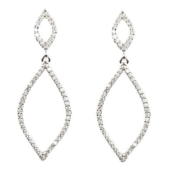 The Best Accessory Glass Rhinestone Rhombus 2 Diamond Dangle Earring