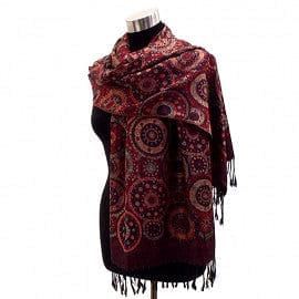 The Best Accessory Burgundy Multi Circle Pashmina