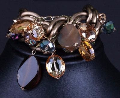Crystal, Agate and Chain Bracelet - The Best Accessory