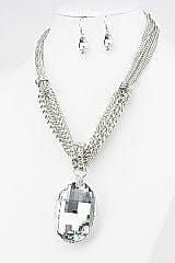 The Best Accessory Oval Crystal Necklace Set