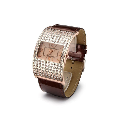 The Best Accessory Brown Crystal Quartz Watch