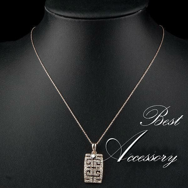 The Best Accessory GY Style Crystal Dog Tag Pendant Necklace