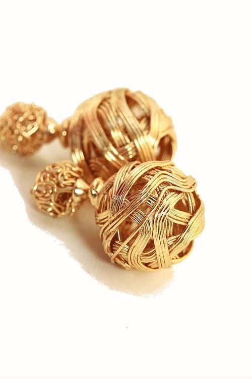 Double Sided Gold Ball Earrings - The Best Accessory