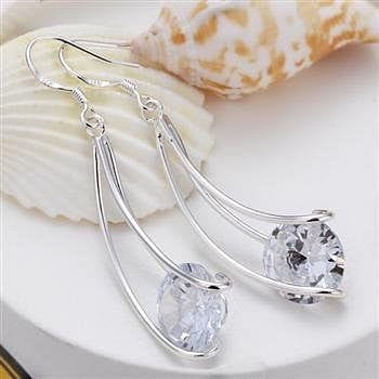 The Best Accessory 925 Sterling Silver w/Crystal Earring