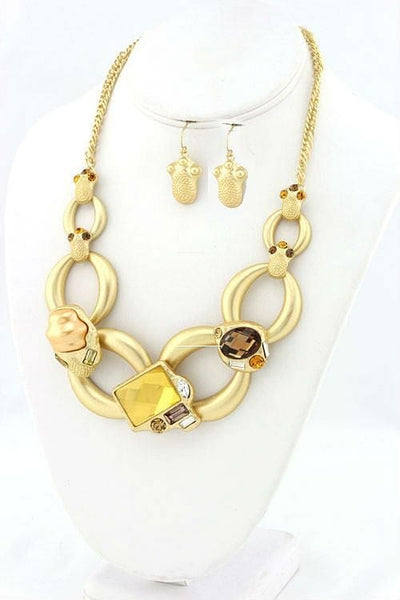 The Best Accessory Golden Linked Necklace Set