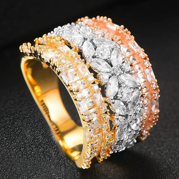 The Best Accessory Luxury Geometry Bold Statement CZ Ring