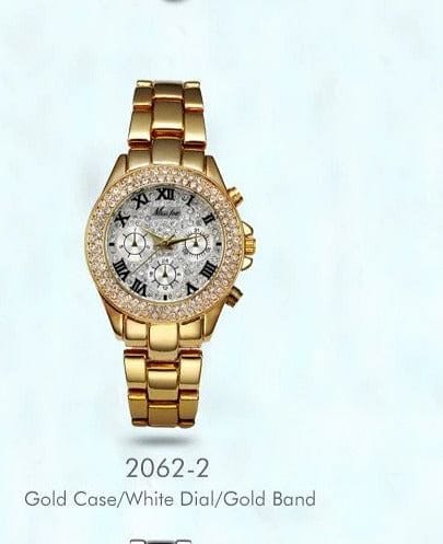 The Best Accessory 1846-GW / China Luxury Chronograph Roman Numerals 18K Gold Ladies Quartz Wristwatch