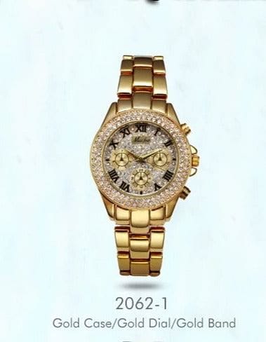The Best Accessory Luxury Chronograph Roman Numerals 18K Gold Ladies Quartz Wristwatch