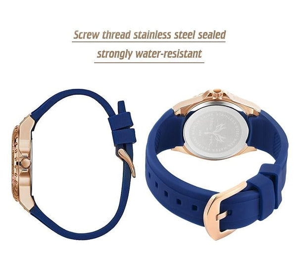The Best Accessory MISSFOX Analog Quartz Chronograph Rose Gold Sports Wristwatch