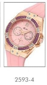 The Best Accessory 2593-RGP / Spain MISSFOX Analog Quartz Chronograph Rose Gold Sports Wristwatch