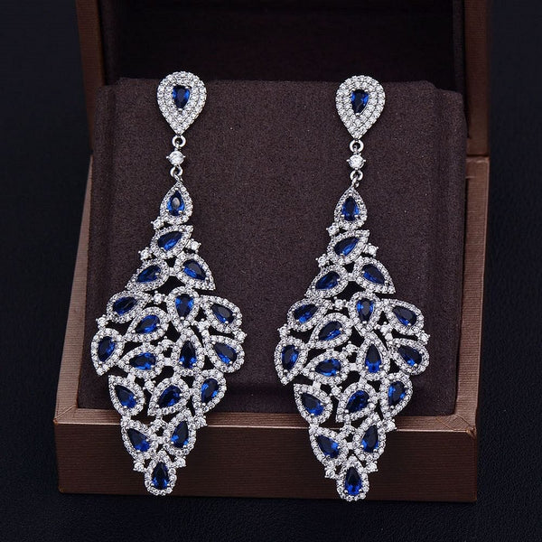 The Best Accessory Luxurious Sparkling Statement Drop Earrings