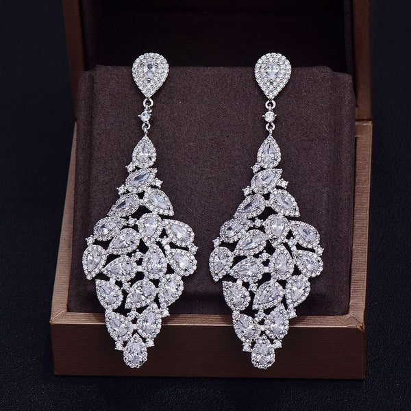 The Best Accessory Luxurious Sparkling Statement Drop Earrings