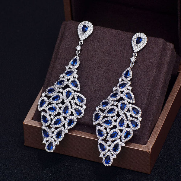 The Best Accessory Luxurious Sparkling Statement Drop Earrings