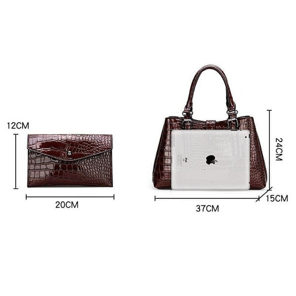 The Best Accessory Large Croc Pattern PU Leather Tote/ Shoulder Bag $ Purse