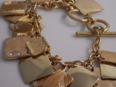 Crystal Accented Square Charm Toggle Bracelet - The Best Accessory