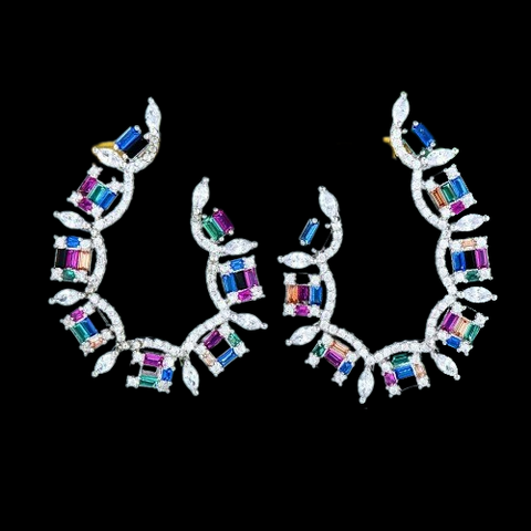 Luxury Geometric Plaid Cubic Zirconia Earrings