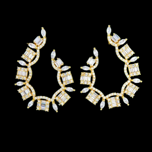 Luxury Geometric Plaid Cubic Zirconia Earrings