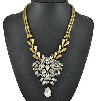 The Best Accessory Vintage Gold and Crystal Statement Necklace