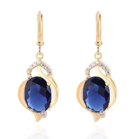 The Best Accessory Vintage Sapphire Blue and Rhinestone Drop Earrings