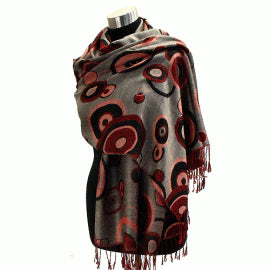 The Best Accessory Red Circle in Circle Reversible Pashmina