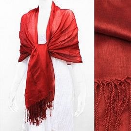 The Best Accessory Red Shimmering Evening Shawl