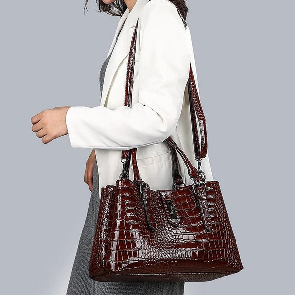 The Best Accessory Large Croc Pattern PU Leather Tote/ Shoulder Bag $ Purse
