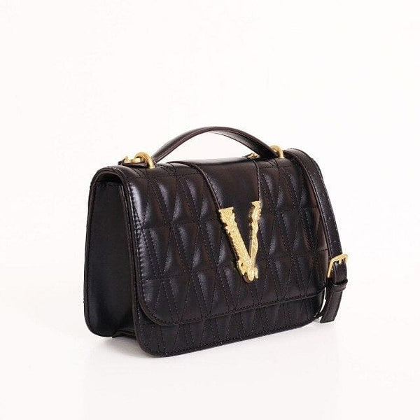 The Best Accessory black / 27cm 15cm 21cm Luxury Metal V Letter Handbag