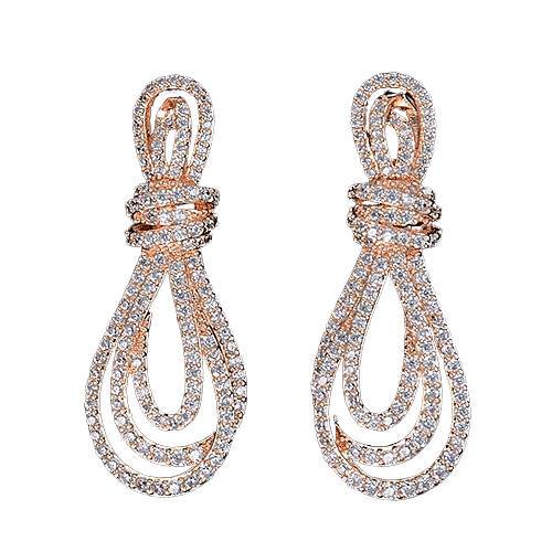 The Best Accessory Gold Bowknot Full Mirco Paved Micro Zirconia Drop Earring