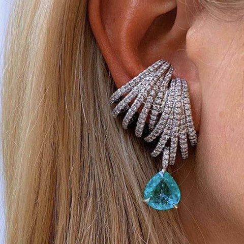 The Best Accessory Luxury Double Claw Cubic Zircon Drop Earrings