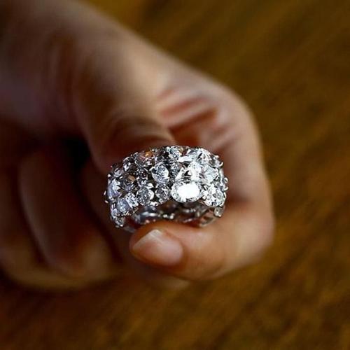 The Best Accessory 10 / F938 Inlaid AAA Cubic Zirconia Studded Ring