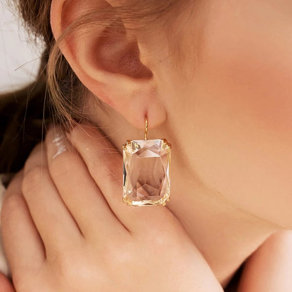 The Best Accessory Transparent Resin Pendant Drop Earrings
