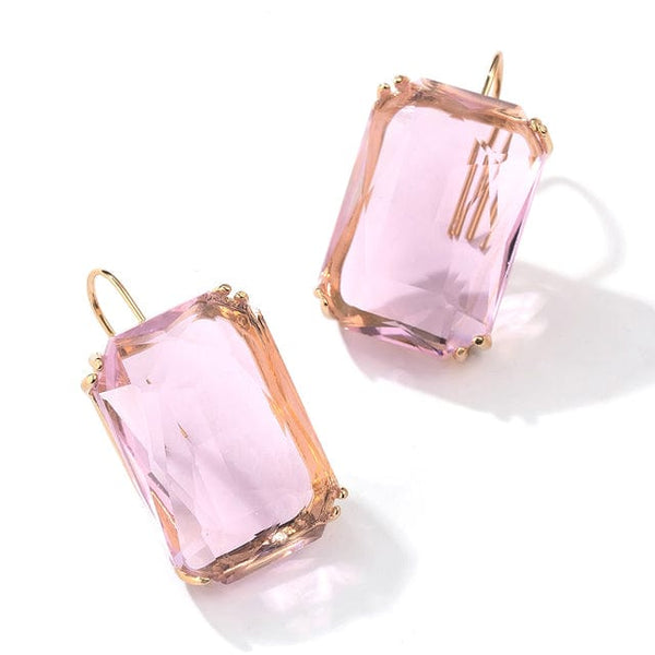 The Best Accessory Pink Transparent Resin Pendant Drop Earrings