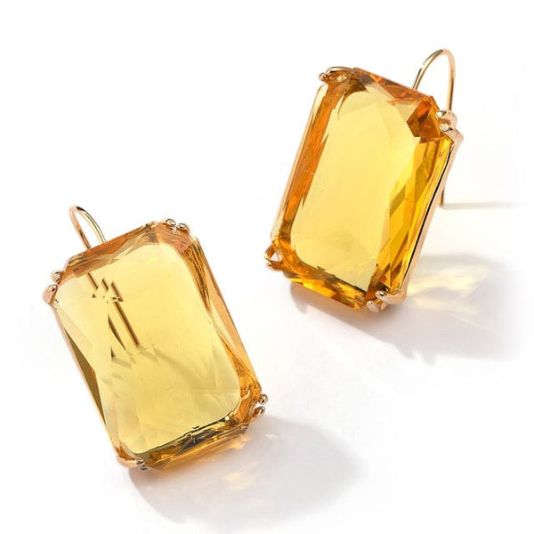 The Best Accessory Yellow Transparent Resin Pendant Drop Earrings