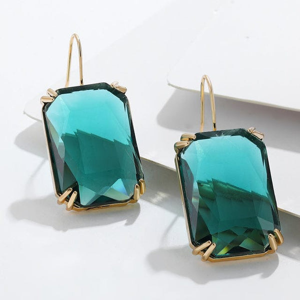 The Best Accessory Green Transparent Resin Pendant Drop Earrings