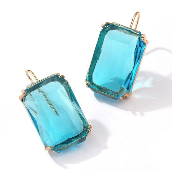 The Best Accessory Blue Transparent Resin Pendant Drop Earrings