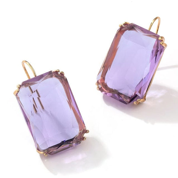 The Best Accessory Purple Transparent Resin Pendant Drop Earrings