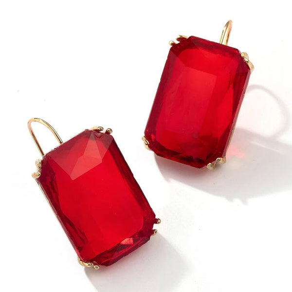 The Best Accessory Red Transparent Resin Pendant Drop Earrings