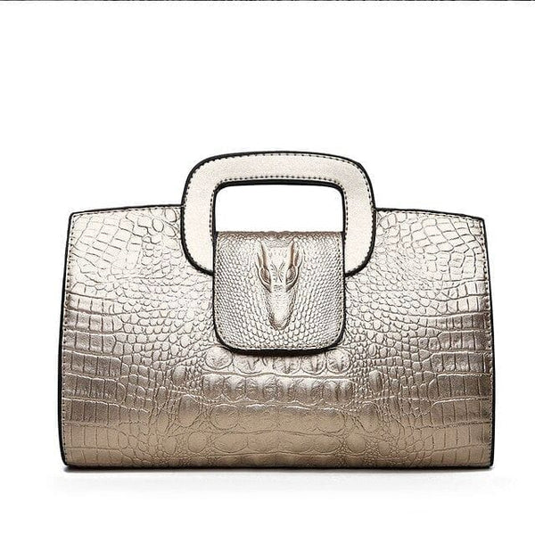 The Best Accessory Gold Luxury Designer PU Leather Alligator Pattern Handbags