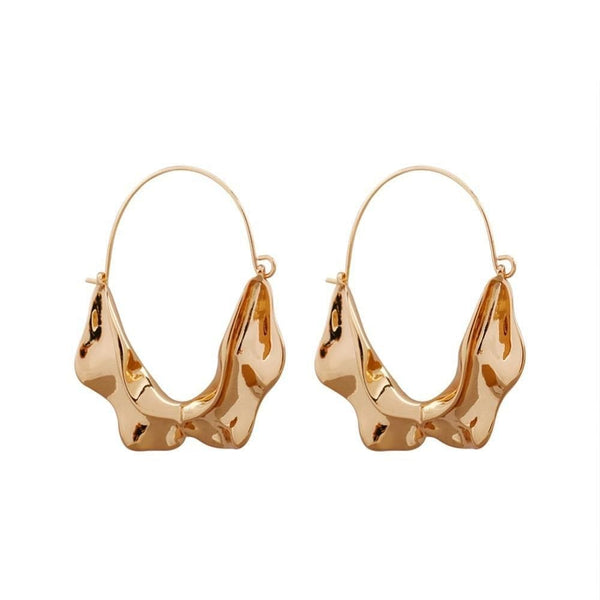 The Best Accessory Gold Wrinkled Hoop Earrings